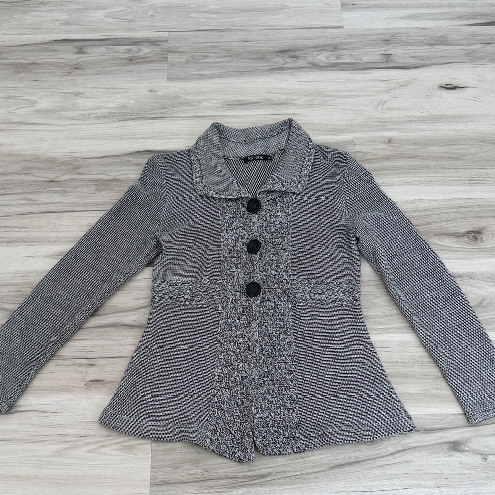 NIC+ ZOE Women's Gray Knit cardigan sweater size Medium - Picture 4 of 11